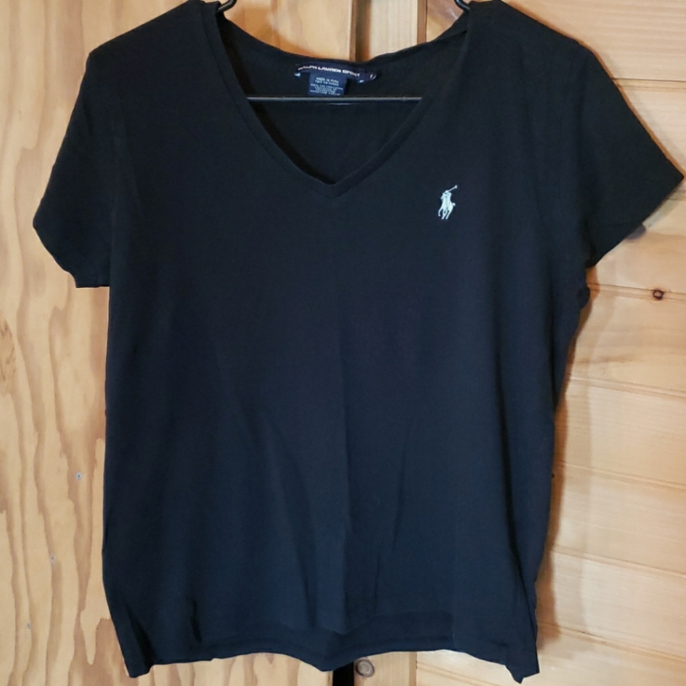 Ralph Lauren black v neck tee